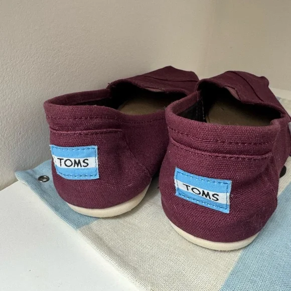 TOMS Burgundy Slip-Ons - Picture 6 of 8